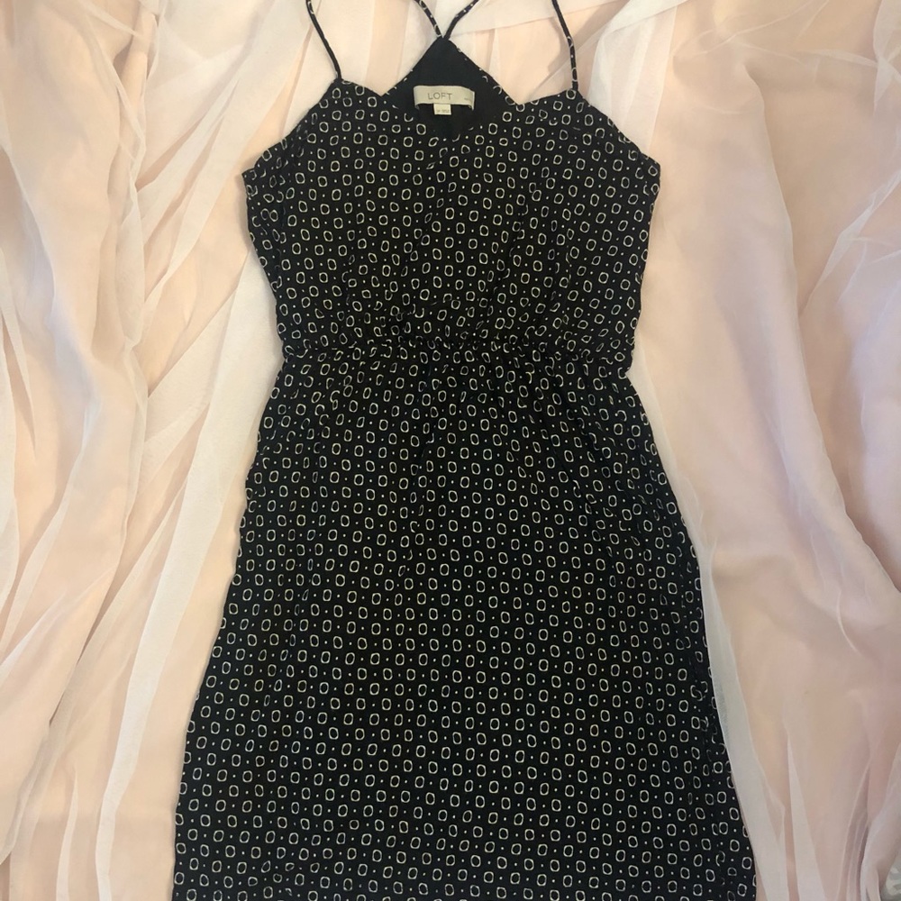 Loft black x back dress